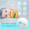 Picture of Babygoal Floral Pacifier Clips, 6 Pack Binky Paci Holder Clips and Leash for Boys and Girls Fits for Most Pacifier, Binkie Styles & Baby Teethers & Toys and Gift 6PS13