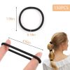 Picture of 150PCS Elastic Hair Ties, No Crease Hair Ponytail Holders for Women, Men, Girls and Boys, Large No Damage Hair Ties for Thick Thin Hair, Black (4mm)