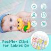 Picture of Babygoal Floral Pacifier Clips, 6 Pack Binky Paci Holder Clips and Leash for Boys and Girls Fits for Most Pacifier, Binkie Styles & Baby Teethers & Toys and Gift 6PS14