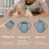 Picture of Cuddle Campus 100% Silicone Baby Training Cup, Shatterproof Toddler Sippy Cups with Straw, Open Cup for Baby, 6+ Months 4 Oz