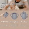 Picture of Cuddle Campus 100% Silicone Baby Training Cup, Shatterproof Toddler Sippy Cups with Straw, Open Cup for Baby, 6+ Months 4 Oz