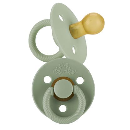Picture of Itzy Ritzy Natural Rubber Pacifiers, Set of 2 - Natural Rubber Newborn Pacifiers with Cherry-Shaped Nipple & Large Air Holes for Added Safety; Set of 2 in Succulent & Agave, Ages 0 - 6 Months