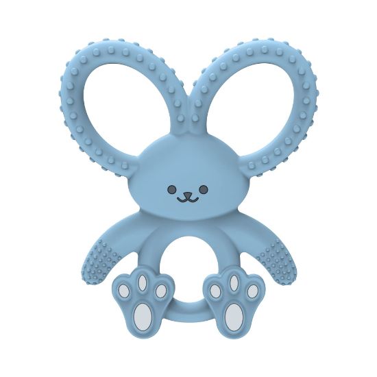 Picture of Dr. Brown's Flexees Blue Bunny, Soft 100% Silicone Baby Teether, BPA Free, 3m+