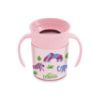 Picture of Dr. Brown's Milestones Cheers 360 Cup Spoutless Transition Cup with Handles for Easy Grip and Leak-Free Learning, Pink Safari, 7 oz/200 mL