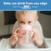Picture of Dr. Brown's Milestones Cheers 360 Cup Spoutless Transition Cup with Handles for Easy Grip and Leak-Free Learning, Pink Safari, 7 oz/200 mL