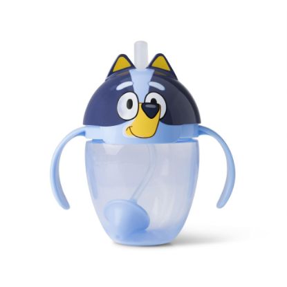 Picture of The First Years Bluey Trainer Weighted Straw Cup - Toddler Cups with Weighted Straw - Baby and Toddler Straw Cup Spill Proof - Bluey Toddler Feeding Supplies - Ages 6 Months and Up - 7 Ounce