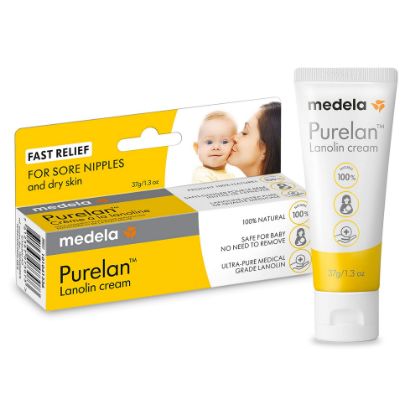 Picture of Medela Purelan Lanolin | Safe for Breastfeeding Baby | 100% Natural Nipple Cream, Single Ingredient | Soothing Protection for Nursing Moms, 1.3 Ounce
