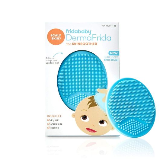 Picture of Frida Baby DermaFrida The SkinSoother Baby Bath Brush | Cradle Cap Brush for Babies, Baby Essential for Dry Skin, Cradle Cap Treatment and Eczema | 1 Pack
