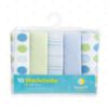 Picture of Spasilk Washcloth Wipes Set for Newborn Boys and Girls, Soft Terry Washcloth Set, Pack of 10, Blue Dots