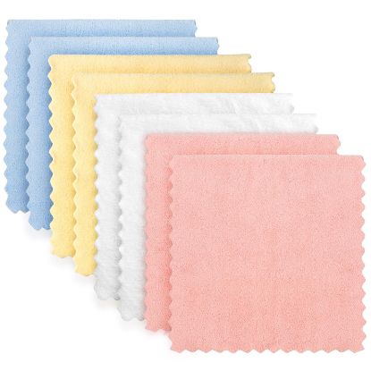 Picture of HOMEXCEL Burp Cloths Baby Washcloths 8 Pack-Extra Absorbent Soft Coral Fleece Burping Cloth for Newborn Girl Boy-20 x 10 Inch Large Baby Wash Cloths Gentle on Sensitive Skin