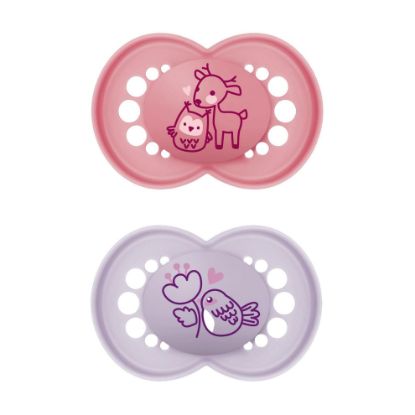 Picture of MAM Original Matte Baby Pacifiers, Binky for 6-16 Months, BPA-Free Silicone Nipple, Easy to Clean, Best for Breastfed Babies, Developed with Medical Experts, 2 Count Binkies with Sterilizer Case