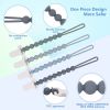 Picture of 4-Pack Silicone Pacifier Clips with One-Piece Beads for Baby Boys and Girls - Flexible and Rust-Free Holders for Teething Relief and Baby Essentials, Safe for Newborns (Grey)