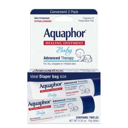 Picture of Aquaphor Baby Healing Ointment To-Go Pack - Advanced Therapy for Chapped Cheeks and Diaper Rash - Two .35 oz. Tubes