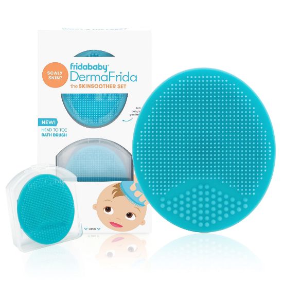 Picture of Frida Baby DermaFrida The SkinSoother Baby Bath Brush, Cradle Cap Brush for Babies, Baby Essential for Dry Skin, Cradle Cap Treatment and Eczema, 2 Pack