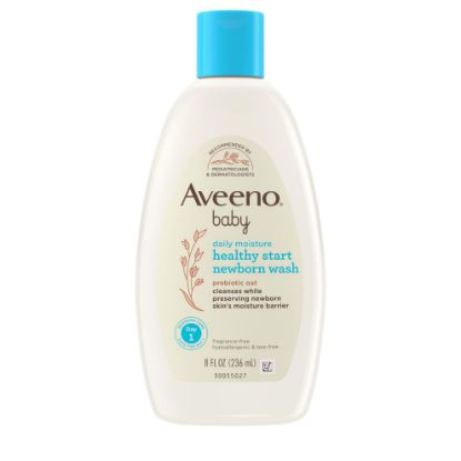 Picture of Aveeno Baby Healthy Start Nourishing Newborn Wash, Hypoallergenic Baby Body Wash with Prebiotic Oat Gently Cleanses Delicate Newborn Skin, Fragrance-Free, Tear-Free, Paraben-Free, 8 fl. oz