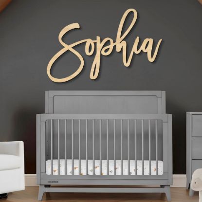 Picture of Wooden Name Signs for Nursery Custom Baby Name Sign for Wall Name Signs Personalized Custom Name Sign for Nursery Name Wall Decor Personalized Name signs for Kids Room (Single Name Sign)