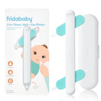 Picture of Frida Baby 3-in-1 Nose, Nail + Ear Picker: Baby Ear Cleaner + Baby Nose Cleaner and Nail Tool for Babies + Toddlers, Safely Clean Baby's Boogers, Ear Wax & More