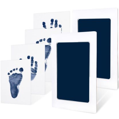 Picture of 2-Pack Inkless Hand and Footprint Kit - Ink Pad for Baby Hand and Footprints - Dog Paw Print Kit,Dog Nose Print Kit - Baby Footprint Kit, Clean Touch Baby Foot Printing Kit, Handprint Kit (Navy)
