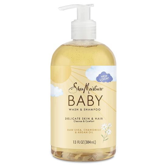 Picture of SheaMoisture Baby Wash & Shampoo for All Skin Types Raw Shea, Chamomile & Argan Oil Baby Wash and Shampoo with Frankincense & Myrrh to Help Cleanse 13 oz, Gold, Packaging may vary