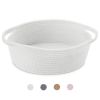 Picture of ABenkle Small Baskets with Handles - Decorative Durable Rope Woven Shelf Storage Organizer Bin, Gift Basket for Mother's Day Easter Baby Shower, 12"x8"x5", White