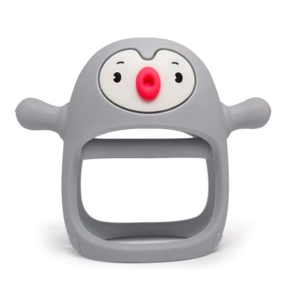 Picture of Smily Mia Penguin Pacifier for Breast Feeding Babies, Infant Handheld Soothers for 0-6Months Sucking Babies, Baby Teething Toys for 3-6Months, Baby Teether for Teething Pain Releif, Grey