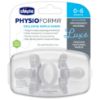 Picture of Chicco PhysioForma Luxe Silicone One Piece Pacifier for Babies Aged 0-6m | Fashion Textured Shield | BPA & Latex Free | Reusable Sterilizing Case | Crystal, 2pk