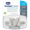 Picture of Chicco PhysioForma Luxe Silicone One Piece Pacifier for Babies Aged 0-6m | Fashion Textured Shield | BPA & Latex Free| Reusable Sterilizing Case| Pearl Grey, 2pk