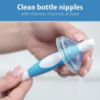 Picture of Dr. Brown's Baby Bottle Cleaning Brush with Sponge and Scrubber - Blue - 3-Pack