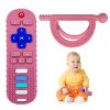 Picture of YAPROMO 2Pcs Baby Teething Toy, TV Remot Control ShapeTeether for Infant 18+ Months, Never Drop Silicone Chew Toy, Food Grade Silicone Teether