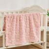 Picture of Yurhap Fleece Baby Blanket Heart Checkered Blanket, Ultra Soft Cozy Baby Blankets for Girls Boys, Fluffy Infant Toddler Newborn Receiving Blankets for Crib Stroller 30”×40” (Light Pink)