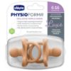 Picture of Chicco PhysioForma Luxe Silicone One Piece Pacifier for Babies Age 6-16m | Fashion Textured Shield | BPA & Latex Free | Reusable Sterilizing Case | Cantaloupe, 2pk