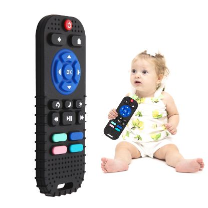 Picture of Hooku Silicone Teething Toys for Babies 0-6 Months, Teethers for Babies 6-12 Months, Remote Teether for Baby, Sensory Toys for Babies, Baby Chew Toys