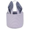 Picture of Leziazany Easter Basket Seersucker Egg Hunt Bunny Baskets for Kids with Cute Rabbit Ears Stripe Storage Gifts Candies Personalized Easter Party Gifts.……