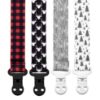 Picture of Baby Pacifier Clip Holder - Boy 4 Pack Gift Set - Plaid Deer Forest Woodland Trees Red Black Gray (Lumberjack)
