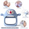 Picture of Smily Mia Baby Teething Toys for 0-6Months, Teethers for Babies 3-6Months | Penguin Teether | Hand Teether |Teething Mittens for Teething Relief, Baby Pacifier |New Born Essentials, Light Blue