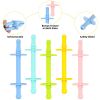 Picture of Fu Store Hollow Teether Tube Chew Straw Toy for Infant Toddlers Silicone Tubes Teething Toys for Babies 3-12 Months BPA Free/Freezable/Dishwasher and Refrigerator Safe (5 Pack)