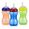Picture of Nuby No-Spill Sippy Cup with Flex Straw - (3-Pack) 10-Ounce Bottles - Sippy Cups for Toddlers 12+ Months - Neutral Color Training Cups for Toddlers