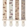 Picture of Baby Pacifier Clip Holder - Girl or Boy Unisex 4 Pack Gift Set - Boho Modern Neutral Animals Elephant Giraffe Zebra (Safari)