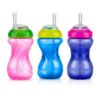 Picture of Nuby No-Spill Soft Straw Easy Grip Sippy Cup for Girls - (3-Pack) 10 Oz - 12+ Months