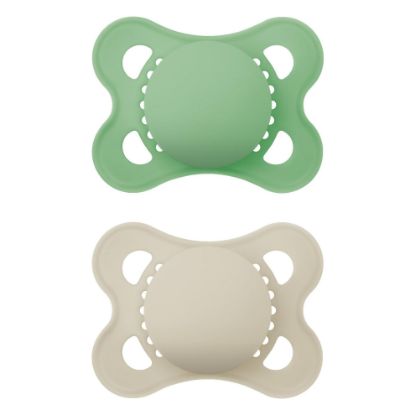 Picture of MAM Original Matte Baby Pacifiers, Binky for 0-6 Months, BPA-Free Silicone Nipple, Easy to Clean, Best for Newborn Babies, Developed with Medical Experts, 2 Count Binkies with Sterilizer Case