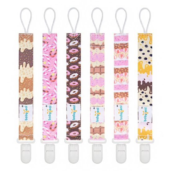 Picture of Babygoal Pacifier Clips, 6 Pack Binky Paci Holder and Leash for Boys and Girls Fits for Most Pacifier, Binkie Styles & Baby Teethers & Toys and Gift 6PB23