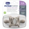Picture of Chicco PhysioForma Luxe Silicone One Piece Pacifier for Babies Aged 6-16m | Fashion Textured Shield | BPA & Latex Free | Reusable Sterilizing Case | Grey, 2pk