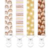 Picture of Baby Pacifier Clip Holder - Girl or Boy Unisex 4 Pack Gift Set - Boho Modern Neutral Rainbows Suns Stripes (Boho Baby)