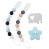 Picture of Babygoal Silicone Pacifier Clips for Boys, 2 Pack Teething Beads with Teething Toys fits Most Pacifier Styles, Soothie and Baby Gift 2GJL05-YJ