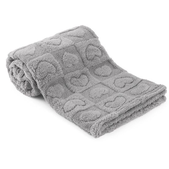 Picture of Plush Soft with Heart Checkered Baby Blanket,Fleece Infant Toddler Blankets for Girls Boys,Warm Lightweight Breathable Newborn Receiving Blankets for Crib Stroller 30"×39" (Gray,Heart)
