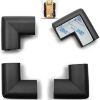 Picture of Roving Cove HeftyFit Corner Protector for Baby (4 Large Corners), Heavy-Duty Soft Rubber Foam Furniture Corner Bumper Guards, 3M Adhesive Pre-Taped, Onyx Black