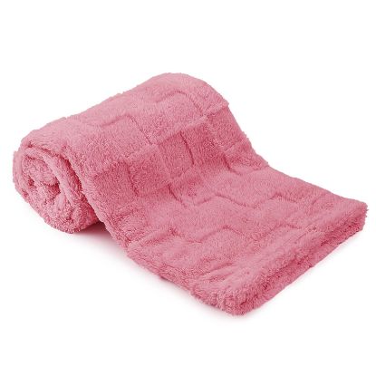 Picture of Plush Soft with Square Checkered Baby Blanket,Fleece Infant Toddler Blankets for Girls Boys,Warm Lightweight Breathable Newborn Receiving Blankets for Crib Stroller 30"×39" (Dark Pink, Square)