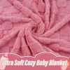 Picture of Plush Soft with Square Checkered Baby Blanket,Fleece Infant Toddler Blankets for Girls Boys,Warm Lightweight Breathable Newborn Receiving Blankets for Crib Stroller 30"×39" (Dark Pink, Square)