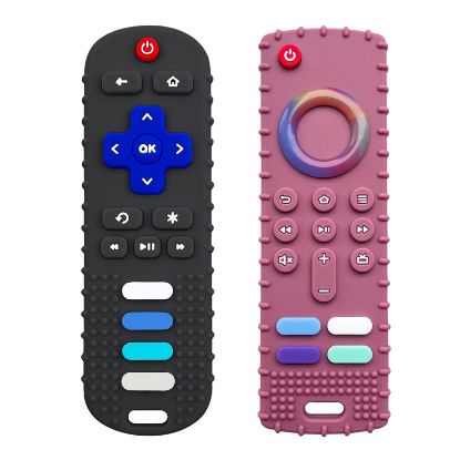 Picture of YAPROMO 2Pcs Baby Teething Toys, Reomte Teether Toys, Silicone Chew Toy for Babies 18+ Months, Remote Control Shape Teething Toys BPA Free & Refrigerator Safe
