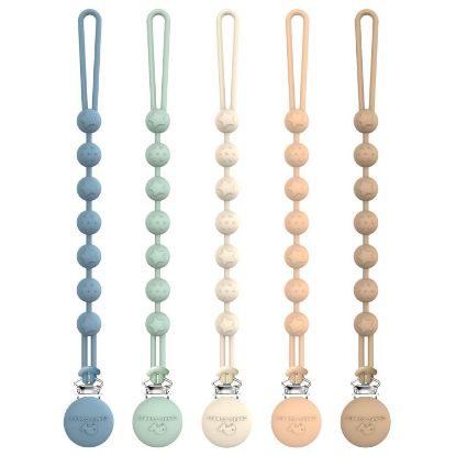 Picture of Cuddle Campus Pacifier Clip,Pack of 5 Pacifier Holder Clip with One Piece Design,Soft Flexible Silicone Baby Pacifier Holder with Texture for Boy and Girl